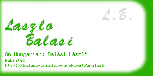 laszlo balasi business card